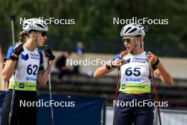 23.08.2024, Otepaeae, Estonia (EST): Khrystyna Dmytrenko (UKR), Anna Kryvonos (UKR), (l-r) - IBU Summer Biathlon World Championships, super sprint women, Otepaeae (EST). www.nordicfocus.com. © Manzoni/NordicFocus. Every downloaded picture is fee-liable.