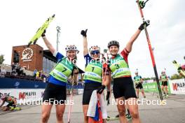 23.08.2024, Otepaeae, Estonia (EST): Suvi Minkkinen (FIN), Paulina Batovska Fialkova (SVK), Lucie Charvatova (CZE), (l-r) - IBU Summer Biathlon World Championships, super sprint women, Otepaeae (EST). www.nordicfocus.com. © Manzoni/NordicFocus. Every downloaded picture is fee-liable.