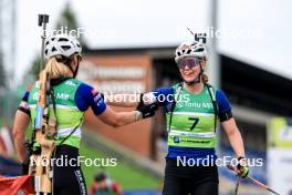 23.08.2024, Otepaeae, Estonia (EST): Paulina Batovska Fialkova (SVK), Suvi Minkkinen (FIN), (l-r) - IBU Summer Biathlon World Championships, super sprint women, Otepaeae (EST). www.nordicfocus.com. © Manzoni/NordicFocus. Every downloaded picture is fee-liable.