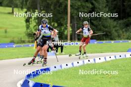 23.08.2024, Otepaeae, Estonia (EST): Susan Kuelm (EST), Baiba Bendika (LAT), (l-r) - IBU Summer Biathlon World Championships, super sprint women, Otepaeae (EST). www.nordicfocus.com. © Manzoni/NordicFocus. Every downloaded picture is fee-liable.