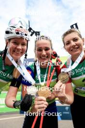 23.08.2024, Otepaeae, Estonia (EST): Suvi Minkkinen (FIN), Paulina Batovska Fialkova (SVK), Lucie Charvatova (CZE), (l-r) - IBU Summer Biathlon World Championships, super sprint women, Otepaeae (EST). www.nordicfocus.com. © Manzoni/NordicFocus. Every downloaded picture is fee-liable.