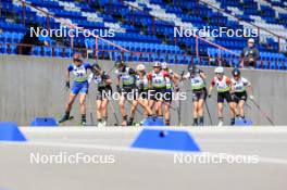 23.08.2024, Otepaeae, Estonia (EST): Regina Ermits (EST), Anastasia Tolmacheva (ROU), Tuuli Tomingas (EST), Joanna Jakiela (POL), Johanna Talihaerm (EST), Kamila Zuk (POL), (l-r) - IBU Summer Biathlon World Championships, super sprint women, Otepaeae (EST). www.nordicfocus.com. © Manzoni/NordicFocus. Every downloaded picture is fee-liable.