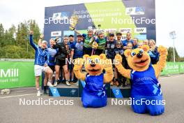 23.08.2024, Otepaeae, Estonia (EST): Suvi Minkkinen (FIN), Venla Lehtonen (FIN), (l-r) - IBU Summer Biathlon World Championships, super sprint women, Otepaeae (EST). www.nordicfocus.com. © Manzoni/NordicFocus. Every downloaded picture is fee-liable.