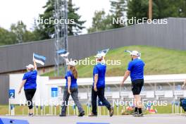 23.08.2024, Otepaeae, Estonia (EST): Estonian flags parade Event Feature: - IBU Summer Biathlon World Championships, super sprint women, Otepaeae (EST). www.nordicfocus.com. © Manzoni/NordicFocus. Every downloaded picture is fee-liable.