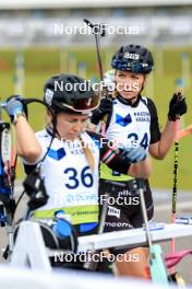 23.08.2024, Otepaeae, Estonia (EST): Johanna Talihaerm (EST), Regina Ermits (EST), (l-r) - IBU Summer Biathlon World Championships, super sprint women, Otepaeae (EST). www.nordicfocus.com. © Manzoni/NordicFocus. Every downloaded picture is fee-liable.