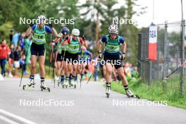 23.08.2024, Otepaeae, Estonia (EST): Khrystyna Dmytrenko (UKR), Tereza Vobornikova (CZE), Suvi Minkkinen (FIN), (l-r) - IBU Summer Biathlon World Championships, super sprint women, Otepaeae (EST). www.nordicfocus.com. © Manzoni/NordicFocus. Every downloaded picture is fee-liable.