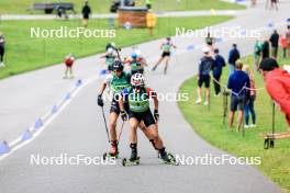 23.08.2024, Otepaeae, Estonia (EST): Tuuli Tomingas (EST), Paulina Batovska Fialkova (SVK), (l-r) - IBU Summer Biathlon World Championships, super sprint women, Otepaeae (EST). www.nordicfocus.com. © Manzoni/NordicFocus. Every downloaded picture is fee-liable.