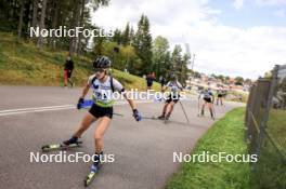 23.08.2024, Otepaeae, Estonia (EST): Irati Cuadrado Noain (ESP), Alla Ghilenko (MDA), Enkhchimeg Davaadulam (MGL), (l-r) - IBU Summer Biathlon World Championships, super sprint women, Otepaeae (EST). www.nordicfocus.com. © Manzoni/NordicFocus. Every downloaded picture is fee-liable.