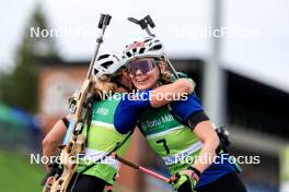 23.08.2024, Otepaeae, Estonia (EST): Paulina Batovska Fialkova (SVK), Suvi Minkkinen (FIN), (l-r) - IBU Summer Biathlon World Championships, super sprint women, Otepaeae (EST). www.nordicfocus.com. © Manzoni/NordicFocus. Every downloaded picture is fee-liable.