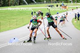 23.08.2024, Otepaeae, Estonia (EST): Paulina Batovska Fialkova (SVK), Tuuli Tomingas (EST), (l-r) - IBU Summer Biathlon World Championships, super sprint women, Otepaeae (EST). www.nordicfocus.com. © Manzoni/NordicFocus. Every downloaded picture is fee-liable.