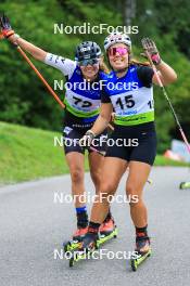 21.08.2024, Otepaeae, Estonia (EST): Hanna-Brita Kaasik (EST), Sonja Leinamo (FIN), (l-r) - IBU Summer Biathlon World Championships, training, Otepaeae (EST). www.nordicfocus.com. © Manzoni/NordicFocus. Every downloaded picture is fee-liable.