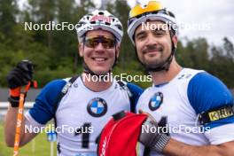 21.08.2024, Otepaeae, Estonia (EST): Jonni Mukkala (FIN), Olli Hiidensalo (FIN), (l-r) - IBU Summer Biathlon World Championships, training, Otepaeae (EST). www.nordicfocus.com. © Manzoni/NordicFocus. Every downloaded picture is fee-liable.