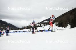 23.03.2024, Ulrichen, Switzerland (SUI): Niklas Hartweg (SUI), Jakob Sirenko (SUI), Aaron Keller (SUI), Jonin Wyss (SUI), (l-r) - Swiss Championships biathlon, mass, Ulrichen (SUI). www.nordicfocus.com. © Manzoni/NordicFocus. Every downloaded picture is fee-liable.