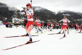 23.03.2024, Ulrichen, Switzerland (SUI): Lydia Hiernickel (SUI), Lena Haecki-Gross (SUI), Aita Gasparin (SUI), Flurina Volken (SUI), (l-r) - Swiss Championships biathlon, mass, Ulrichen (SUI). www.nordicfocus.com. © Manzoni/NordicFocus. Every downloaded picture is fee-liable.
