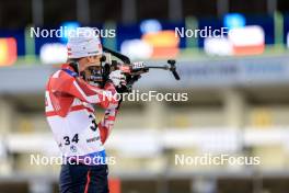 14.02.2024, Nove Mesto na Morave, Czechia (CZE): Felix Leitner (AUT) - IBU World Championships Biathlon, individual men, Nove Mesto na Morave (CZE). www.nordicfocus.com. © Manzoni/NordicFocus. Every downloaded picture is fee-liable.