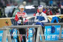 14.02.2024, Nove Mesto na Morave, Czechia (CZE): Tomas Mikyska (CZE), Jakub Stvrtecky (CZE), (l-r) - IBU World Championships Biathlon, individual men, Nove Mesto na Morave (CZE). www.nordicfocus.com. © Thibaut/NordicFocus. Every downloaded picture is fee-liable.