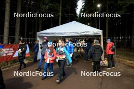 14.02.2024, Nove Mesto na Morave, Czechia (CZE): Event Feature: Fans getting in the stadium - IBU World Championships Biathlon, individual men, Nove Mesto na Morave (CZE). www.nordicfocus.com. © Manzoni/NordicFocus. Every downloaded picture is fee-liable.