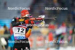 14.02.2024, Nove Mesto na Morave, Czechia (CZE): Benedikt Doll (GER) - IBU World Championships Biathlon, individual men, Nove Mesto na Morave (CZE). www.nordicfocus.com. © Thibaut/NordicFocus. Every downloaded picture is fee-liable.