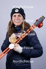 09.02.2024, Nove Mesto na Morave, Czechia (CZE): Justine Braisaz-Bouchet (FRA) - IBU World Championships Biathlon, medals, Nove Mesto na Morave (CZE). www.nordicfocus.com. © Manzoni/NordicFocus. Every downloaded picture is fee-liable.