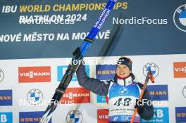 07.02.2024, Nove Mesto na Morave, Czechia (CZE): Vetle Sjaastad Christiansen (NOR) - IBU World Championships Biathlon, medals, Nove Mesto na Morave (CZE). www.nordicfocus.com. © Thibaut/NordicFocus. Every downloaded picture is fee-liable.