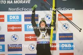 07.02.2024, Nove Mesto na Morave, Czechia (CZE): Lou Jeanmonnot (FRA) - IBU World Championships Biathlon, medals, Nove Mesto na Morave (CZE). www.nordicfocus.com. © Thibaut/NordicFocus. Every downloaded picture is fee-liable.