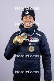 07.02.2024, Nove Mesto na Morave, Czechia (CZE): Eric Perrot (FRA) - IBU World Championships Biathlon, medals, Nove Mesto na Morave (CZE). www.nordicfocus.com. © Manzoni/NordicFocus. Every downloaded picture is fee-liable.