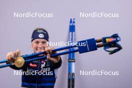 17.02.2024, Nove Mesto na Morave, Czechia (CZE): Sophie Chauveau (FRA) - IBU World Championships Biathlon, medals, Nove Mesto na Morave (CZE). www.nordicfocus.com. © Manzoni/NordicFocus. Every downloaded picture is fee-liable.