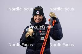 07.02.2024, Nove Mesto na Morave, Czechia (CZE): Julia Simon (FRA) - IBU World Championships Biathlon, medals, Nove Mesto na Morave (CZE). www.nordicfocus.com. © Manzoni/NordicFocus. Every downloaded picture is fee-liable.