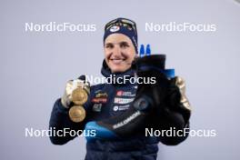 09.02.2024, Nove Mesto na Morave, Czechia (CZE): Julia Simon (FRA) - IBU World Championships Biathlon, medals, Nove Mesto na Morave (CZE). www.nordicfocus.com. © Manzoni/NordicFocus. Every downloaded picture is fee-liable.