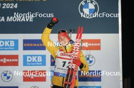 14.02.2024, Nove Mesto na Morave, Czechia (CZE): Benedikt Doll (GER) - IBU World Championships Biathlon, medals, Nove Mesto na Morave (CZE). www.nordicfocus.com. © Thibaut/NordicFocus. Every downloaded picture is fee-liable.