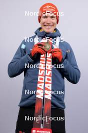 14.02.2024, Nove Mesto na Morave, Czechia (CZE): Benedikt Doll (GER) - IBU World Championships Biathlon, medals, Nove Mesto na Morave (CZE). www.nordicfocus.com. © Manzoni/NordicFocus. Every downloaded picture is fee-liable.