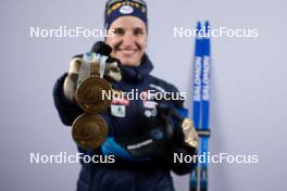 09.02.2024, Nove Mesto na Morave, Czechia (CZE): Julia Simon (FRA) - IBU World Championships Biathlon, medals, Nove Mesto na Morave (CZE). www.nordicfocus.com. © Manzoni/NordicFocus. Every downloaded picture is fee-liable.