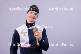 17.02.2024, Nove Mesto na Morave, Czechia (CZE): Fabien Claude (FRA) - IBU World Championships Biathlon, medals, Nove Mesto na Morave (CZE). www.nordicfocus.com. © Manzoni/NordicFocus. Every downloaded picture is fee-liable.