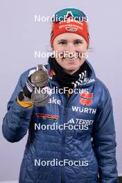 17.02.2024, Nove Mesto na Morave, Czechia (CZE): Janina Hettich-Walz (GER) - IBU World Championships Biathlon, medals, Nove Mesto na Morave (CZE). www.nordicfocus.com. © Manzoni/NordicFocus. Every downloaded picture is fee-liable.