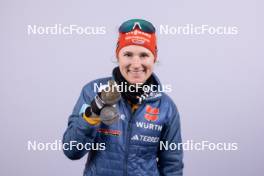 17.02.2024, Nove Mesto na Morave, Czechia (CZE): Janina Hettich-Walz (GER) - IBU World Championships Biathlon, medals, Nove Mesto na Morave (CZE). www.nordicfocus.com. © Manzoni/NordicFocus. Every downloaded picture is fee-liable.