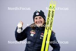 09.02.2024, Nove Mesto na Morave, Czechia (CZE): Justine Braisaz-Bouchet (FRA) - IBU World Championships Biathlon, medals, Nove Mesto na Morave (CZE). www.nordicfocus.com. © Manzoni/NordicFocus. Every downloaded picture is fee-liable.