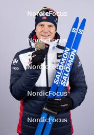 10.02.2024, Nove Mesto na Morave, Czechia (CZE): Vetle Sjaastad Christiansen (NOR) - IBU World Championships Biathlon, medals, Nove Mesto na Morave (CZE). www.nordicfocus.com. © Manzoni/NordicFocus. Every downloaded picture is fee-liable.