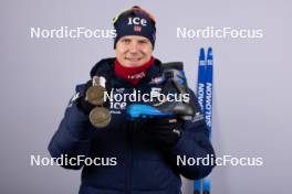 11.02.2024, Nove Mesto na Morave, Czechia (CZE): Vetle Sjaastad Christiansen (NOR) - IBU World Championships Biathlon, medals, Nove Mesto na Morave (CZE). www.nordicfocus.com. © Manzoni/NordicFocus. Every downloaded picture is fee-liable.