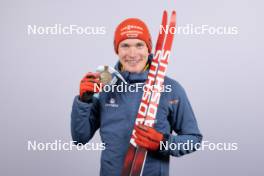 14.02.2024, Nove Mesto na Morave, Czechia (CZE): Benedikt Doll (GER) - IBU World Championships Biathlon, medals, Nove Mesto na Morave (CZE). www.nordicfocus.com. © Manzoni/NordicFocus. Every downloaded picture is fee-liable.