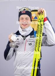 14.02.2024, Nove Mesto na Morave, Czechia (CZE): Tarjei Boe (NOR) - IBU World Championships Biathlon, medals, Nove Mesto na Morave (CZE). www.nordicfocus.com. © Manzoni/NordicFocus. Every downloaded picture is fee-liable.