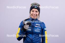 17.02.2024, Nove Mesto na Morave, Czechia (CZE): Anna Magnusson (SWE) - IBU World Championships Biathlon, medals, Nove Mesto na Morave (CZE). www.nordicfocus.com. © Manzoni/NordicFocus. Every downloaded picture is fee-liable.