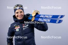 09.02.2024, Nove Mesto na Morave, Czechia (CZE): Julia Simon (FRA) - IBU World Championships Biathlon, medals, Nove Mesto na Morave (CZE). www.nordicfocus.com. © Manzoni/NordicFocus. Every downloaded picture is fee-liable.