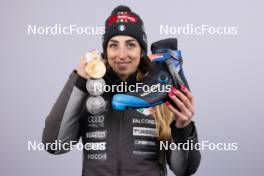 07.02.2024, Nove Mesto na Morave, Czechia (CZE): Lisa Vittozzi (ITA) - IBU World Championships Biathlon, medals, Nove Mesto na Morave (CZE). www.nordicfocus.com. © Manzoni/NordicFocus. Every downloaded picture is fee-liable.