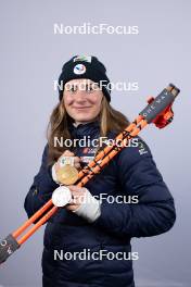 09.02.2024, Nove Mesto na Morave, Czechia (CZE): Justine Braisaz-Bouchet (FRA) - IBU World Championships Biathlon, medals, Nove Mesto na Morave (CZE). www.nordicfocus.com. © Manzoni/NordicFocus. Every downloaded picture is fee-liable.