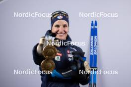 09.02.2024, Nove Mesto na Morave, Czechia (CZE): Julia Simon (FRA) - IBU World Championships Biathlon, medals, Nove Mesto na Morave (CZE). www.nordicfocus.com. © Manzoni/NordicFocus. Every downloaded picture is fee-liable.