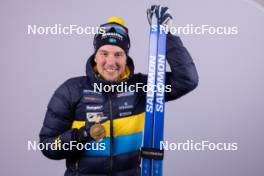 17.02.2024, Nove Mesto na Morave, Czechia (CZE): Victor Brandt (SWE) - IBU World Championships Biathlon, medals, Nove Mesto na Morave (CZE). www.nordicfocus.com. © Manzoni/NordicFocus. Every downloaded picture is fee-liable.