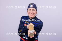 17.02.2024, Nove Mesto na Morave, Czechia (CZE): Justine Braisaz-Bouchet (FRA) - IBU World Championships Biathlon, medals, Nove Mesto na Morave (CZE). www.nordicfocus.com. © Manzoni/NordicFocus. Every downloaded picture is fee-liable.