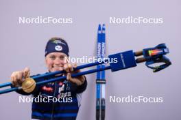 17.02.2024, Nove Mesto na Morave, Czechia (CZE): Sophie Chauveau (FRA) - IBU World Championships Biathlon, medals, Nove Mesto na Morave (CZE). www.nordicfocus.com. © Manzoni/NordicFocus. Every downloaded picture is fee-liable.