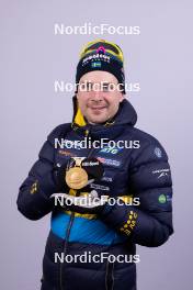 17.02.2024, Nove Mesto na Morave, Czechia (CZE): Jesper Nelin (SWE) - IBU World Championships Biathlon, medals, Nove Mesto na Morave (CZE). www.nordicfocus.com. © Manzoni/NordicFocus. Every downloaded picture is fee-liable.