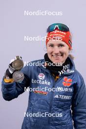 17.02.2024, Nove Mesto na Morave, Czechia (CZE): Janina Hettich-Walz (GER) - IBU World Championships Biathlon, medals, Nove Mesto na Morave (CZE). www.nordicfocus.com. © Manzoni/NordicFocus. Every downloaded picture is fee-liable.